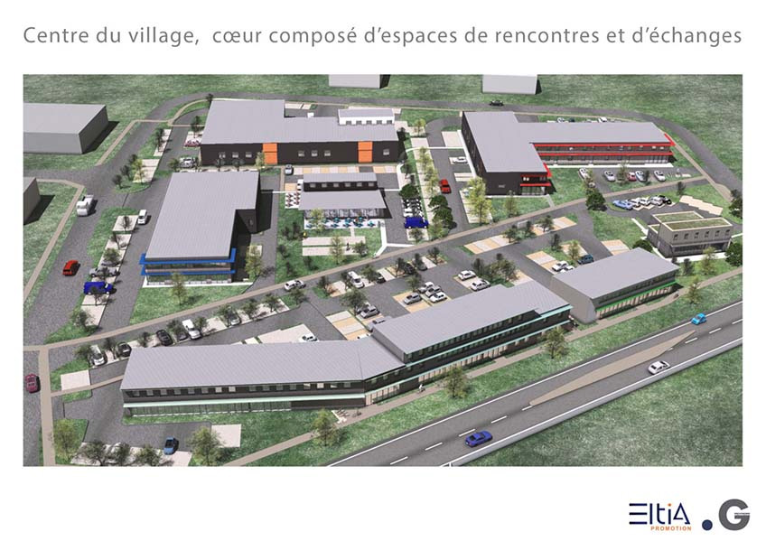 Vue en 3D des bâtiments de l'Actipôle Bugey-Sud Park
